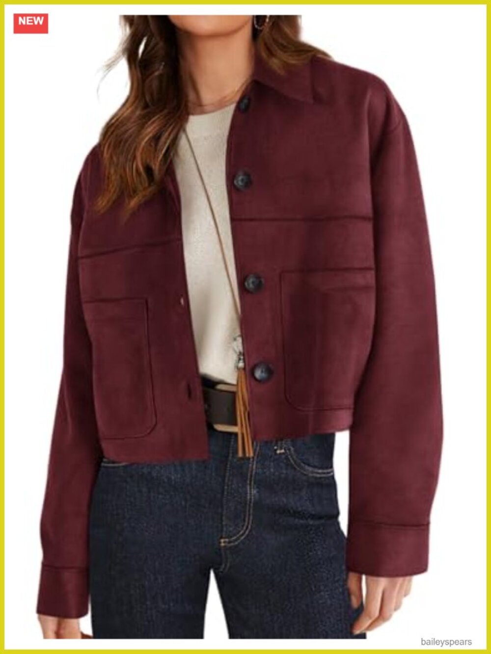 Faux Suede Shacket Jacket Lightweight Cropped Coat Casual